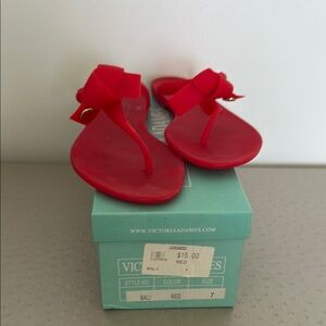 Vibrant Red Sandals with Bow Detail